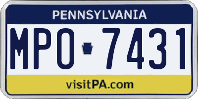 PA license plate MPO7431