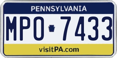 PA license plate MPO7433