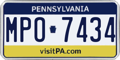 PA license plate MPO7434