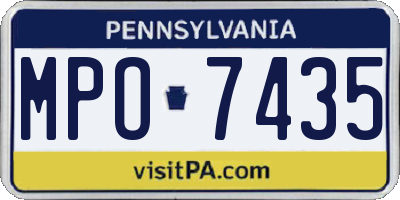 PA license plate MPO7435