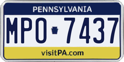 PA license plate MPO7437