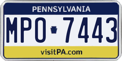 PA license plate MPO7443