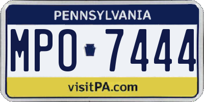 PA license plate MPO7444
