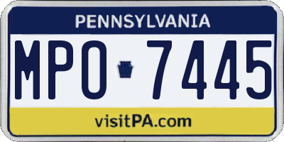 PA license plate MPO7445