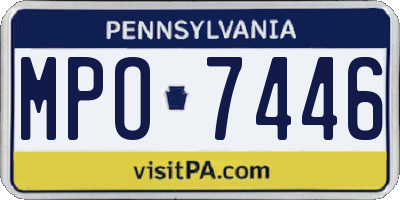 PA license plate MPO7446