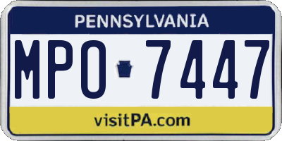 PA license plate MPO7447