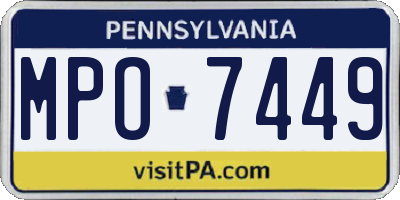 PA license plate MPO7449
