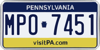 PA license plate MPO7451