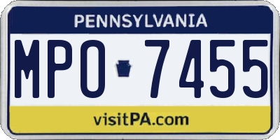 PA license plate MPO7455
