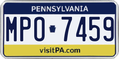 PA license plate MPO7459