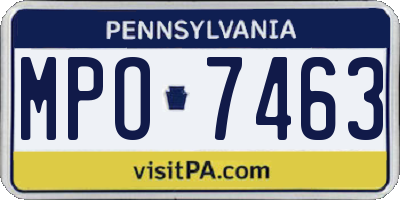 PA license plate MPO7463