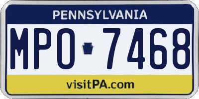 PA license plate MPO7468