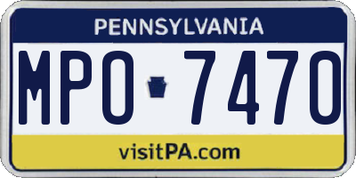 PA license plate MPO7470