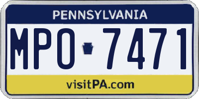 PA license plate MPO7471
