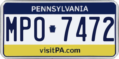 PA license plate MPO7472