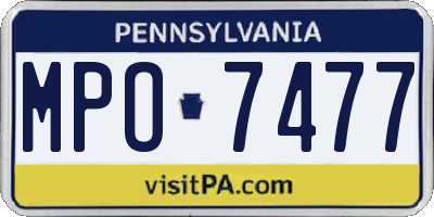 PA license plate MPO7477