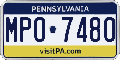 PA license plate MPO7480