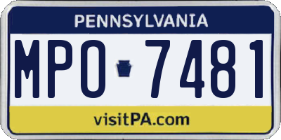 PA license plate MPO7481