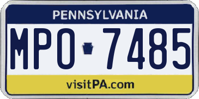 PA license plate MPO7485