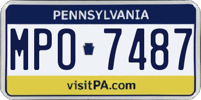PA license plate MPO7487