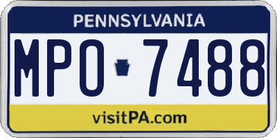 PA license plate MPO7488