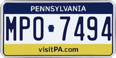 PA license plate MPO7494