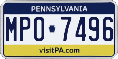 PA license plate MPO7496