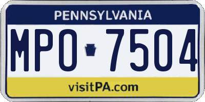 PA license plate MPO7504