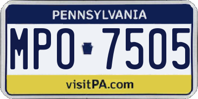 PA license plate MPO7505