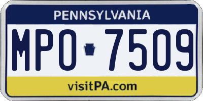 PA license plate MPO7509
