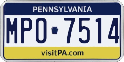 PA license plate MPO7514