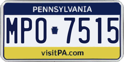 PA license plate MPO7515