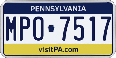PA license plate MPO7517