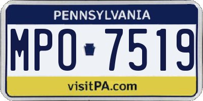 PA license plate MPO7519