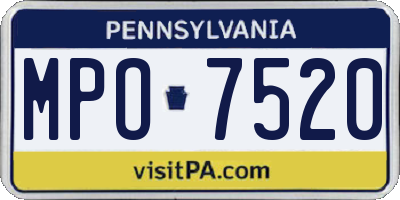 PA license plate MPO7520