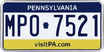 PA license plate MPO7521