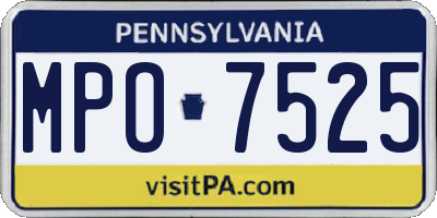 PA license plate MPO7525