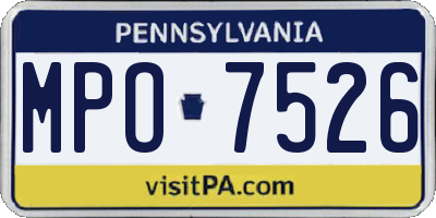 PA license plate MPO7526