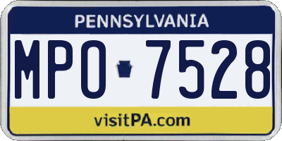 PA license plate MPO7528