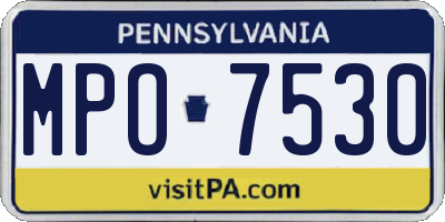 PA license plate MPO7530