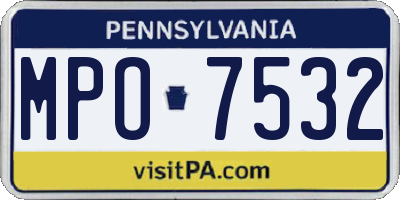 PA license plate MPO7532