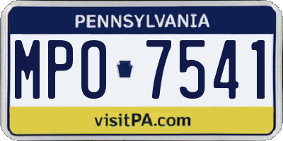 PA license plate MPO7541