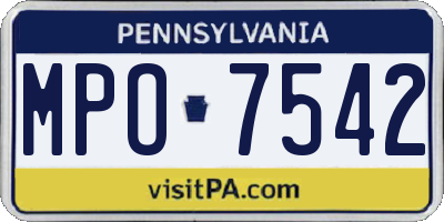 PA license plate MPO7542