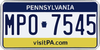 PA license plate MPO7545
