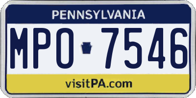 PA license plate MPO7546