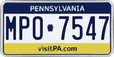 PA license plate MPO7547