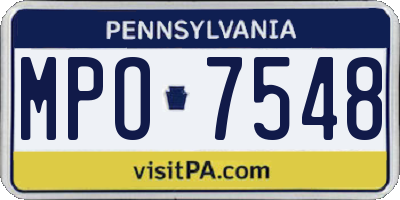 PA license plate MPO7548