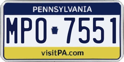 PA license plate MPO7551
