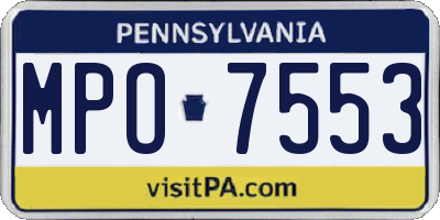 PA license plate MPO7553