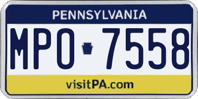PA license plate MPO7558